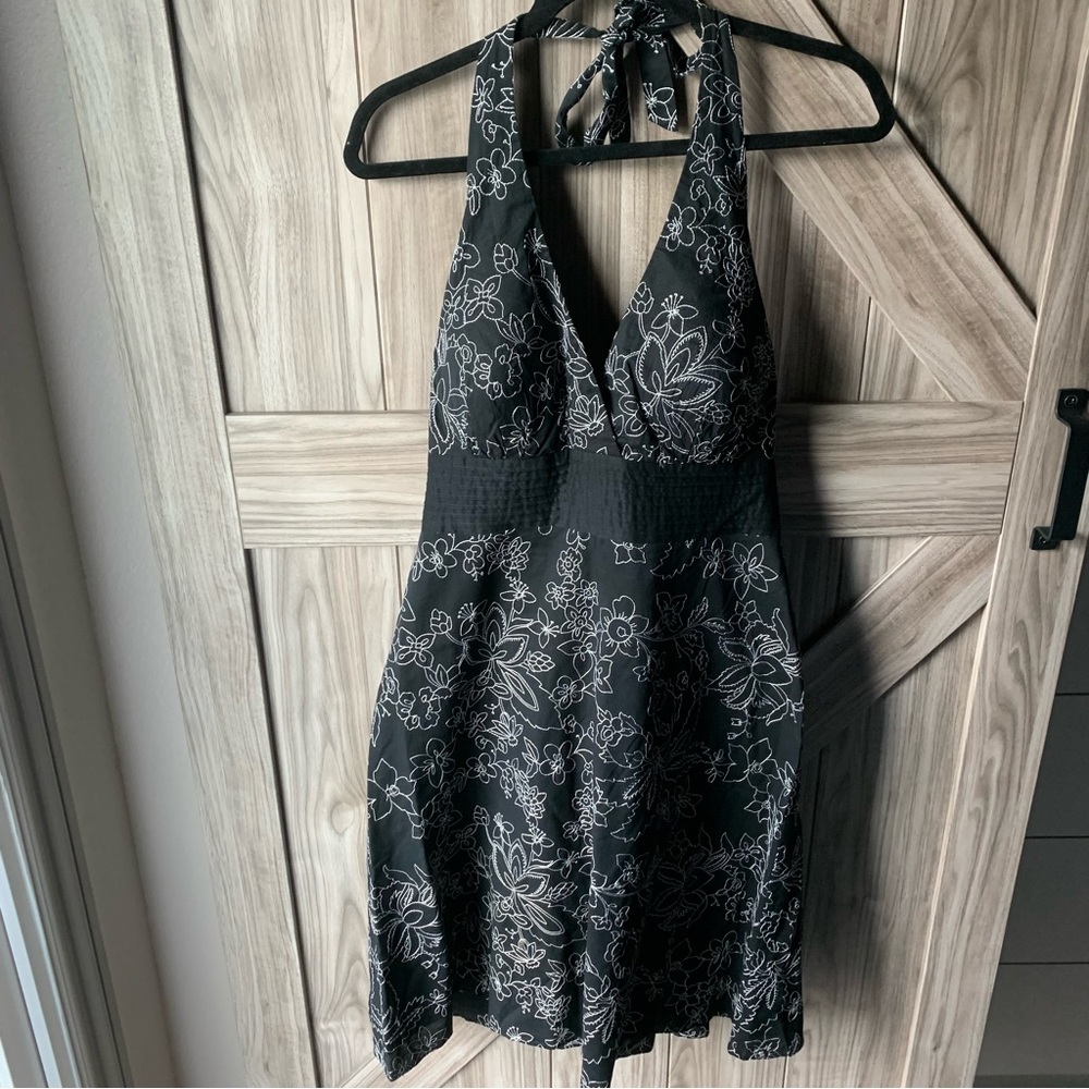 White House Black Market Embroidered Floral Halter Sundress
